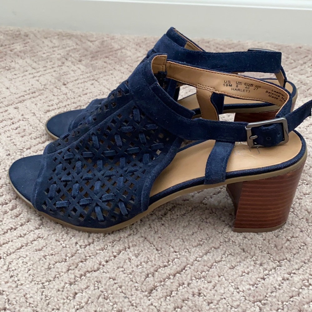 Franco Sarto Navy suede sling back sandals